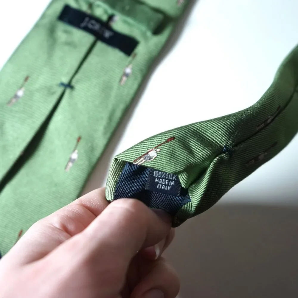 J.Crew Green Neck Tie Oarsman Logo
